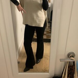 rag & bone black flare jeans with split hem